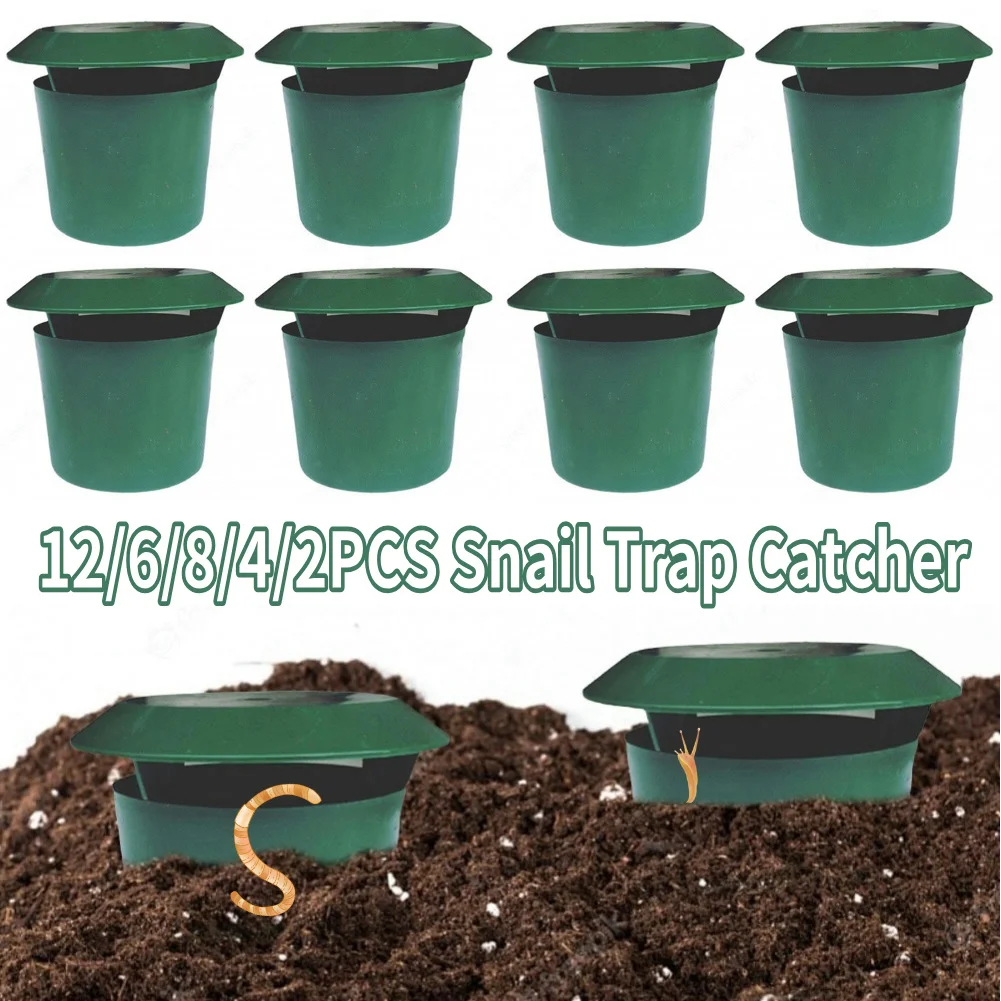 2/4/6/8/12pcs Snail Catcher Gintrap Slug Cage Eco-friendly Slug House Reusable Pests Bait Station Tools Garden Farm Protector