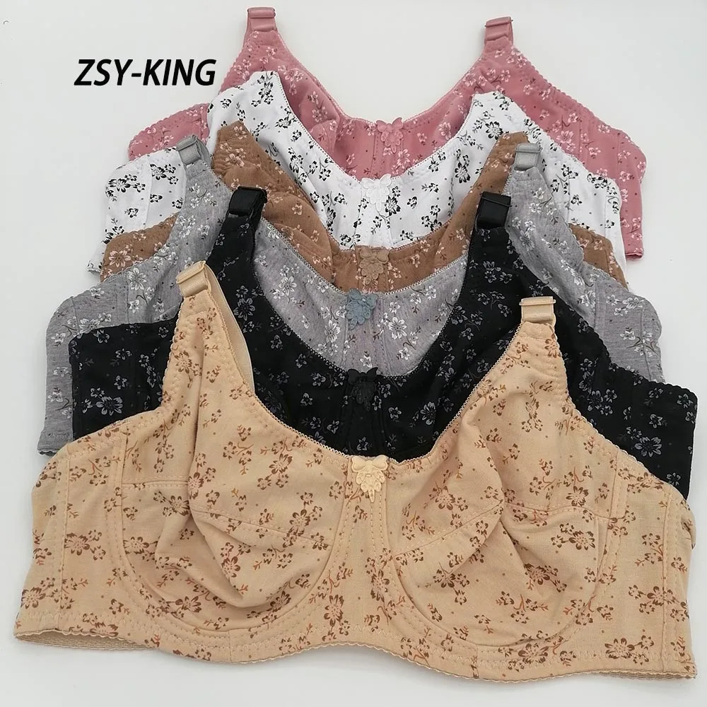 Comfortable Cotton Bras for Women C D E F Cup Full Coverage Supportive Underwear Plus Size 38-50 48 Underwire Adjustable Bh C19