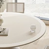 PVC Round Tablecloth Waterproof Oil-proof Table Mat White Coffee Desk Mats Striped Minimalist Style Home Decoration Tablecloths 5