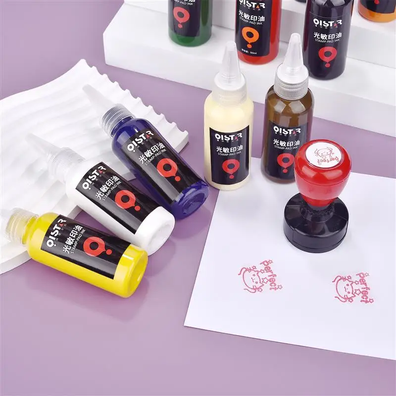 Stamp refill ink 50ml Inkpad Refill Ink Rubber Stamp Oil Inking Photosensitive Seal Stamping Refill Ink For Office School Seal Supplies