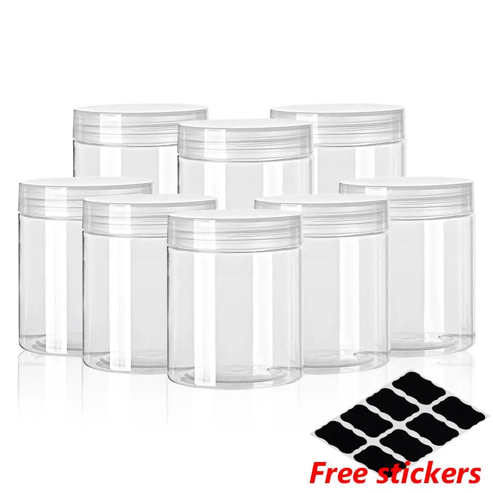 30/50/60/80/100/120/150ml Food Storage Jars Clear Lid Bottle Pot Balm Plastic Container Can Tin Transparent Screw Empty 10pcs storage jar storage can plastic storage bottle
