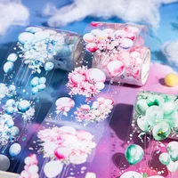 6Style 1Roll/bag Balloon Aquascape Shell Light Tape Creative Material DIY Scrapbook Handbook Envelope Calendar 1