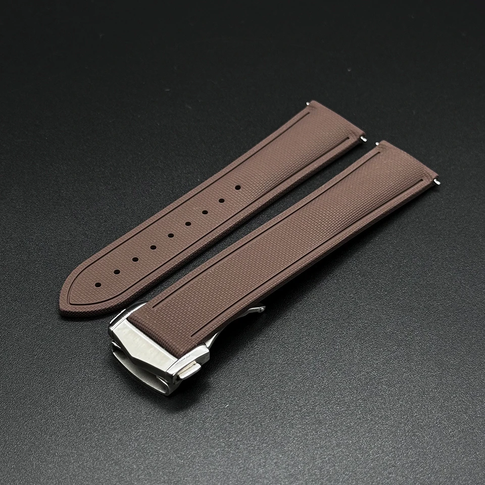 Premium Woven Pattern Sports Deployant Rubber Watch Band
