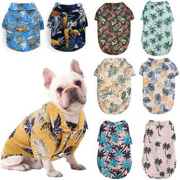 New Summer Pet Dog Clothes Hawaiian Style Leaf Printed Beach Shirts For Puppy Small Large Cat.jpg
