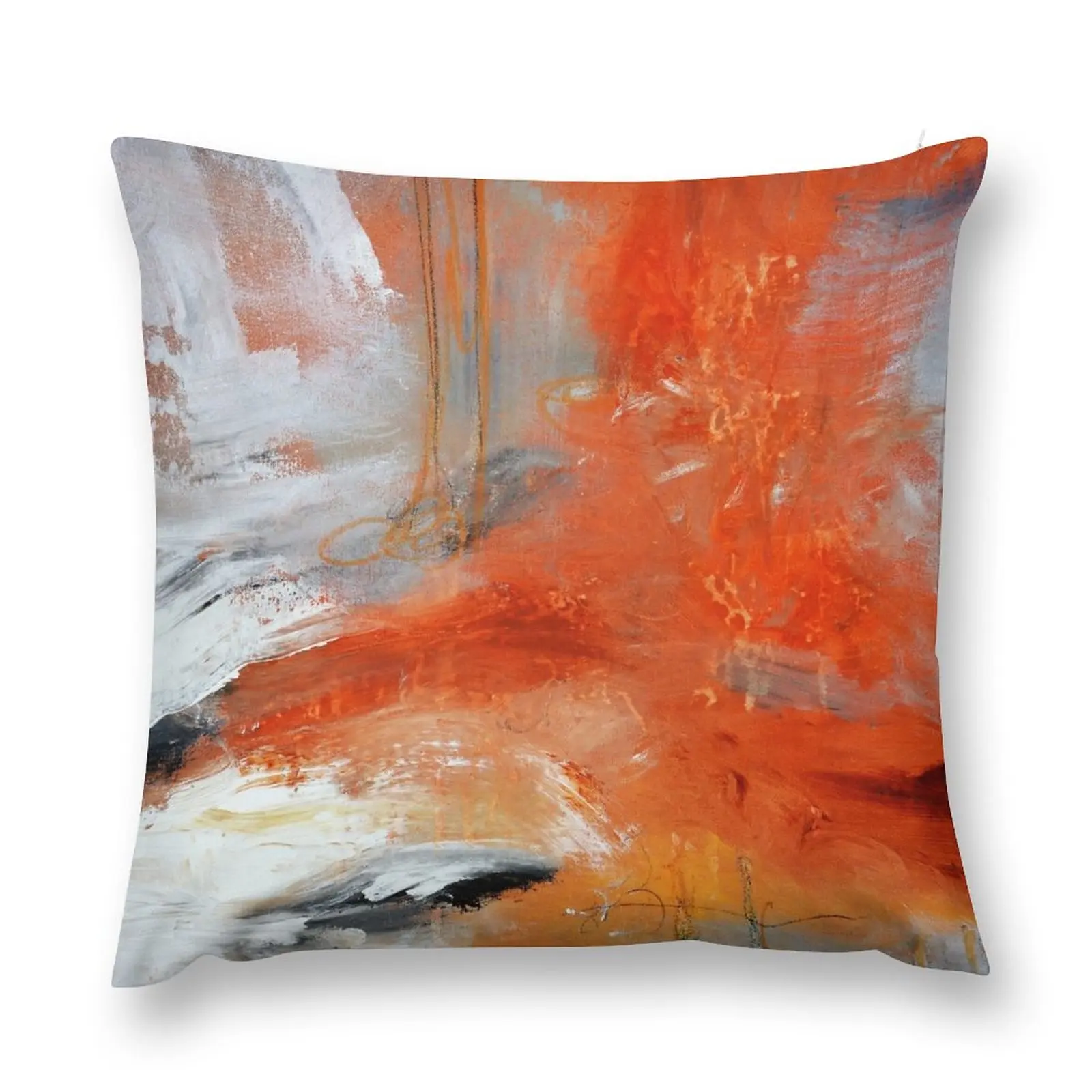 

Red Orange Abstract Print Throw Pillow Decorative Cushions For Luxury Sofa Cushion Covers For Living Room