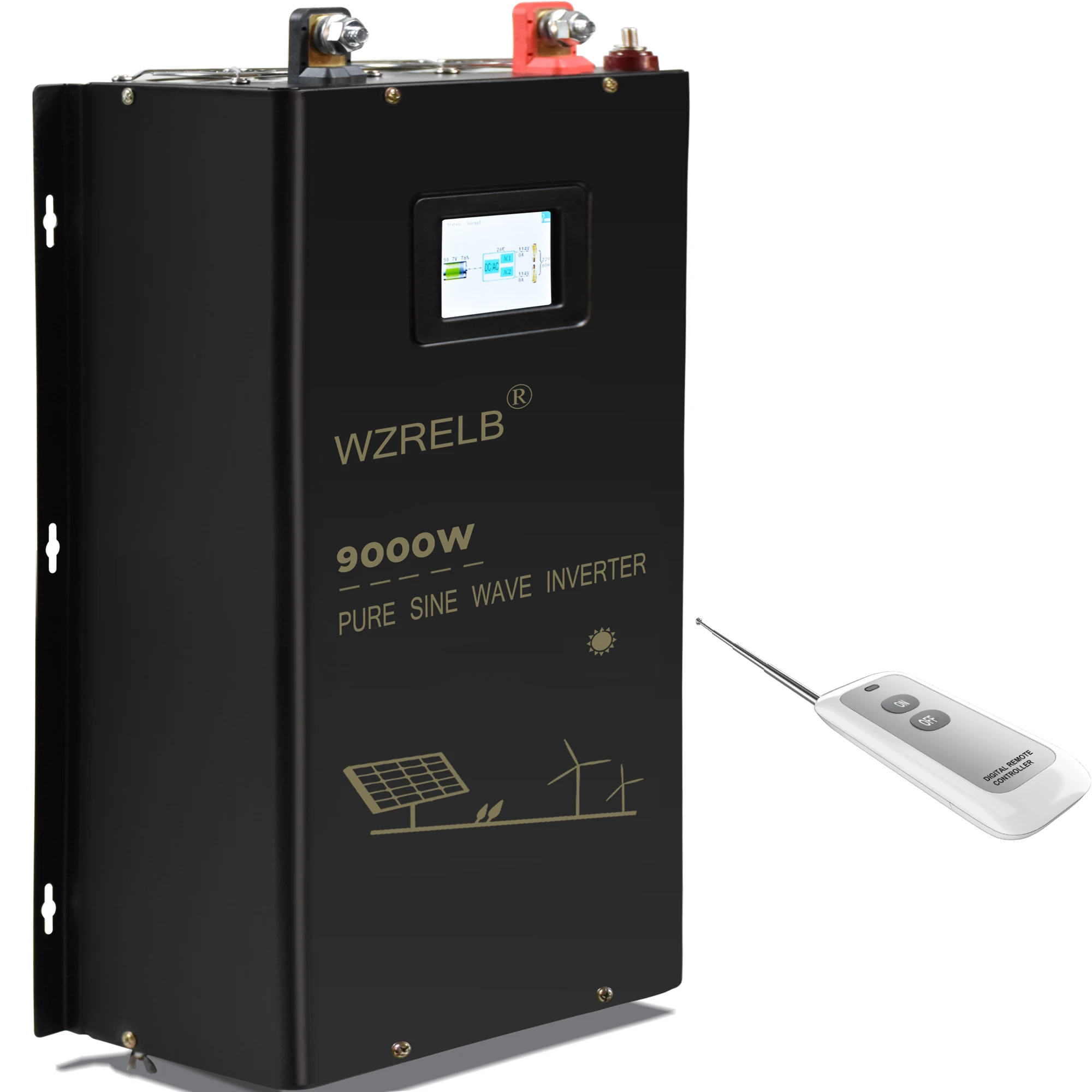 

Pure Sine Wave 9KW Split Phase Inverter 24v/48V/36V/48V/60V/72V/96V/110V DC to 110V&220V 120V&240V AC converter Remote Control