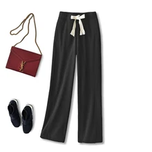 

2022 Sweatpants Women Flare Pants HIGH Waist Cotton Blend Full Length Elastic Waist Casual Womens Loose Pants New Spring
