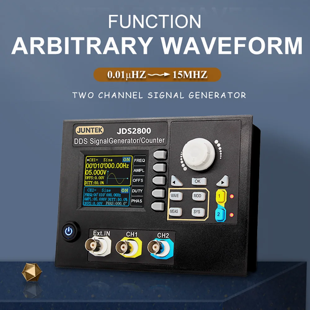 

JUNTEK JDS2800 15M40M60M DDS Signal Function Generator Control Dual-channel Frequency Meter Arbitrary Waveform Generator Digital