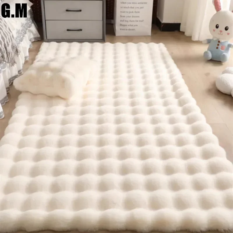 

Nordic Soft Fluffy Faux Fur Living Room Area Rug No-Shedding Plush Rugs for Bedroom Sofa Cushion Bedside Floor Mat Room Decor