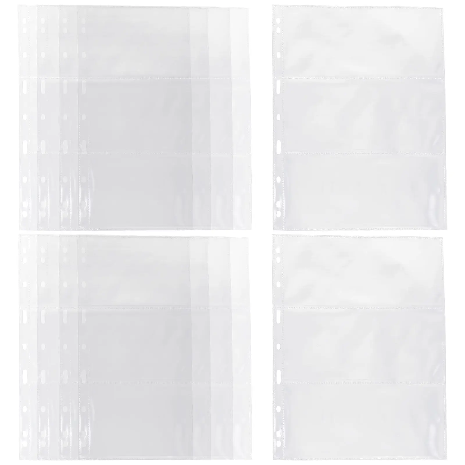 10Pcs 사진 앨범 페이지 루스리프 지폐 슬리브 지폐 카드 엽서 티켓 컬렉션을 위한 다기능 보관함