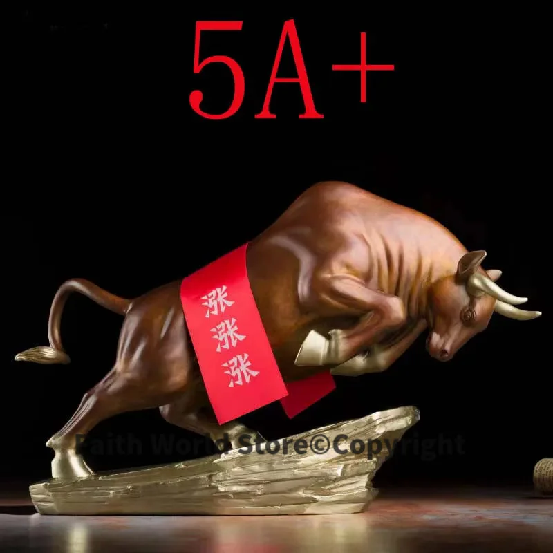 

2024 NEW HOME Store business stock market Mascot efficacious Talisman Money Drawing Wealth Charging Bull bronze statue