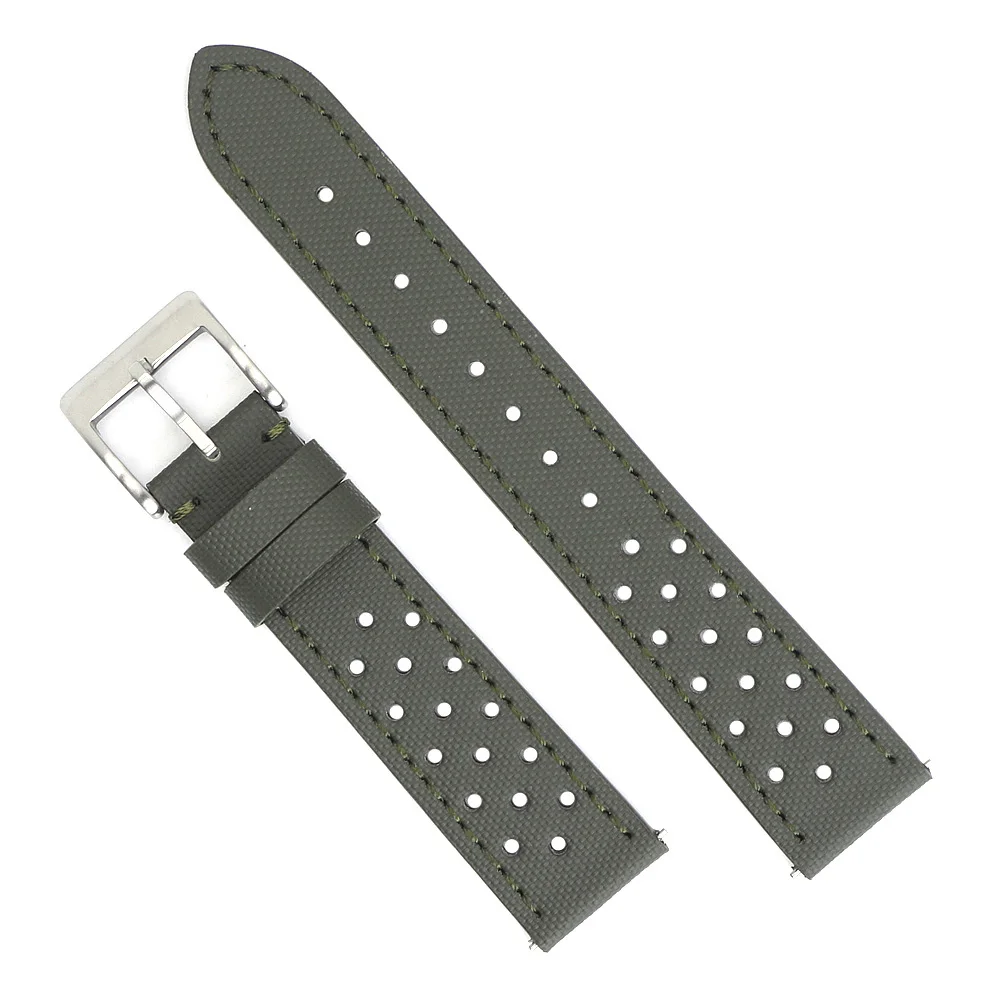 Premium Sailcloth Leather Watch Band with Quick Release - Breathable Strap