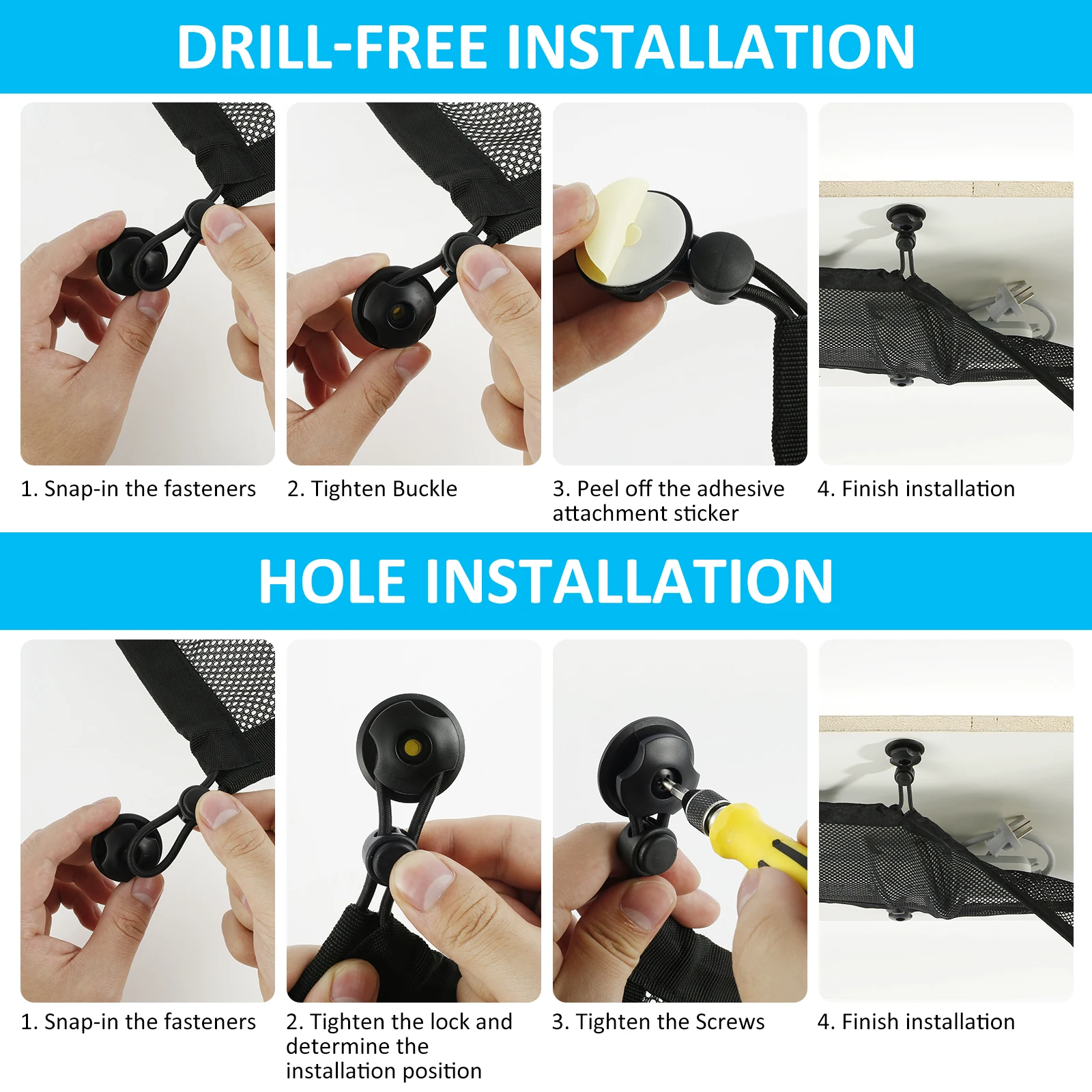 Cable Management Net Large Capacity Wire Organizer Net Flexible Adjustable Privacy Mesh Cord Organizer for Home Office Workbench