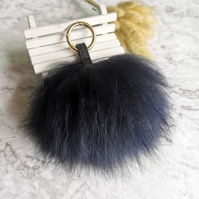 Real Fox Fur Pompom Accessory  15cm Real Fox Fur Keychain - 15cm Fur Ball  Pom - Aliexpress