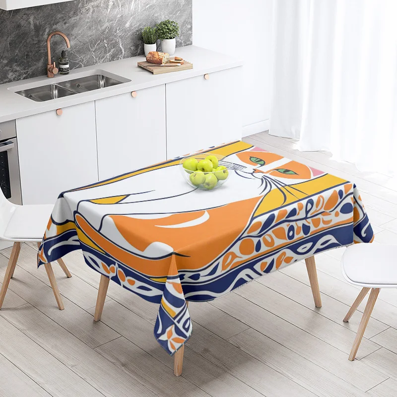 Ins Style Morandi Abstract Geometric Pattern Tablecloth Waterproof and Fade-proof Cafe Nordic Style Decorative Tablecloth 3