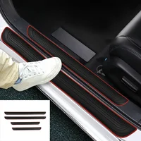 4pcs Rubber Car Door Sill Scuff Covers Black Door Panel Guards Protector Trim Anti-scratch Exterior Parts Car Decor Accessories 1