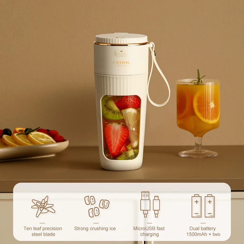 350ML Portable Blender 10 Blades Mini Electric Juicer USB Charging