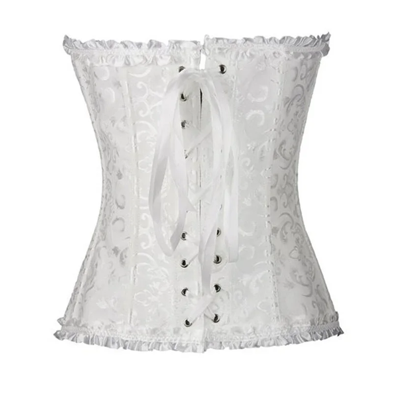 Sapubonva Corset Women's Plus Size Corsets and Bustiers Overbust Floral Gothic Brocade Corselet Clothing Top corset bustier top waist corset lace corset