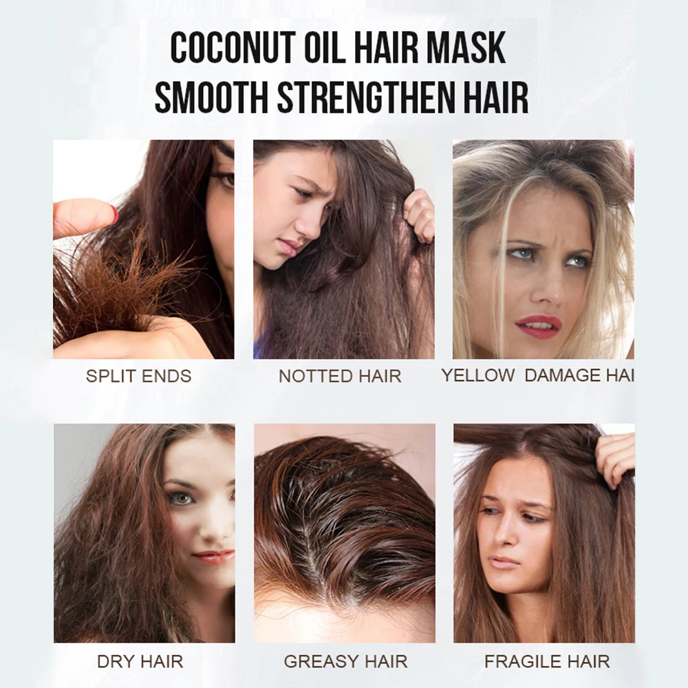 Coconut Oil Hair Mask Keratin Hair Treatment Straightening Repair Damage Care