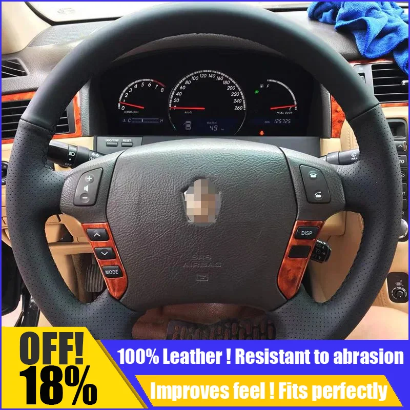 

Leather Car Steering Wheel Cover Fit For Toyota Crown 2005 2006 2007 2008 2009 Sewing Custom Interior Diy Auto Car Accessories