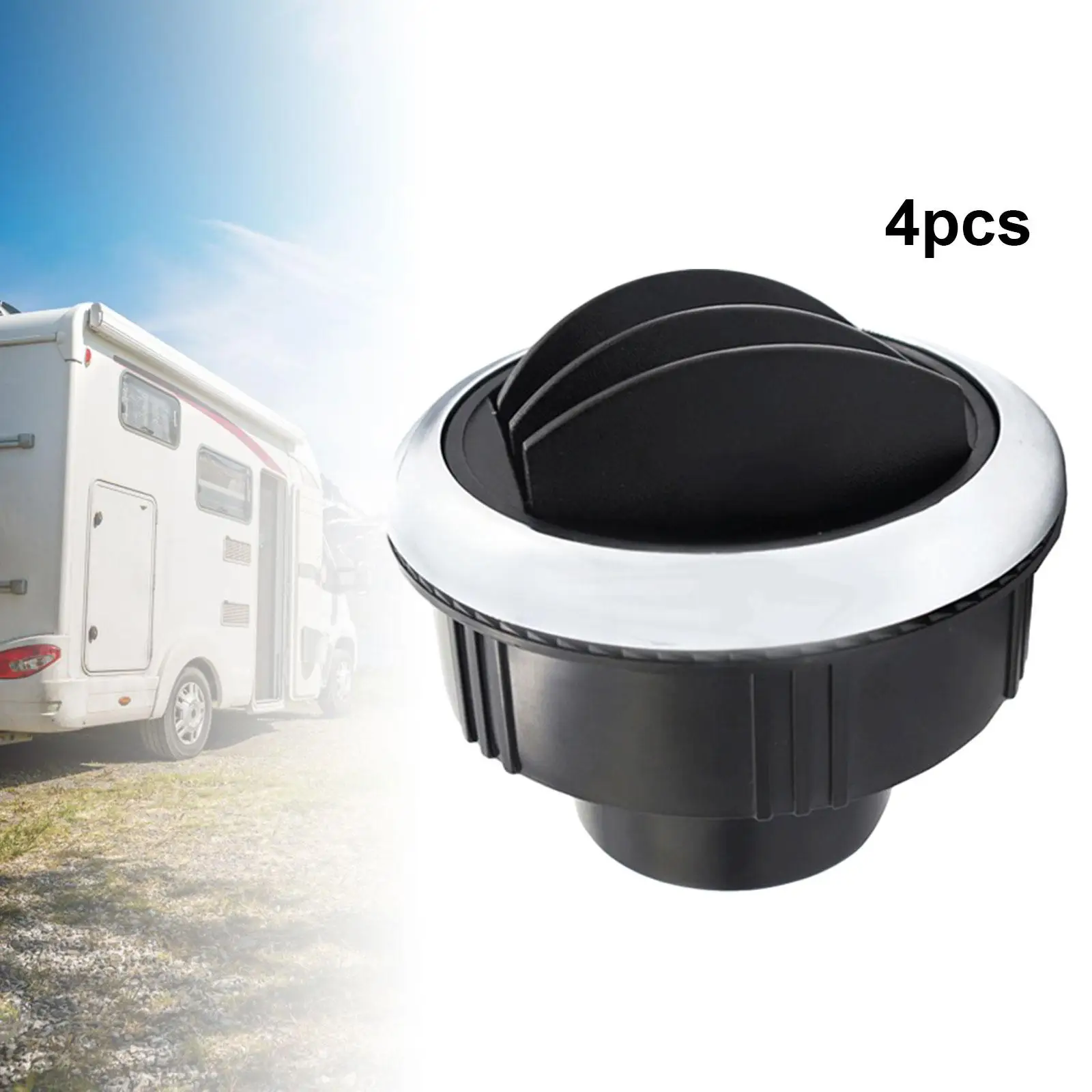 4 Pieces RV Bus Air Conditioning Outlet Vent Deflector Round for Marine, Boat, Yacht, Bus, RV Accessories Easily Install