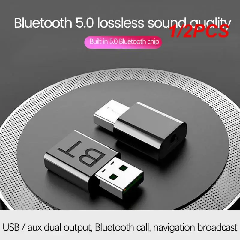 

1/2PCS Bluetooth 5.0 Transmitter Receiver 5.0 + EDR Transmit/Receive Two-in-one Bluetooth 5.0 Adapter USB 3.5mm AUX Adapter Car