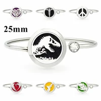 Turtle 25mm 316L Stainless Steel Aromatherapy Locket Bracelet Bangle Oil Diffuser Perfume Locket Bracelet Jewelry Free 10pads 1