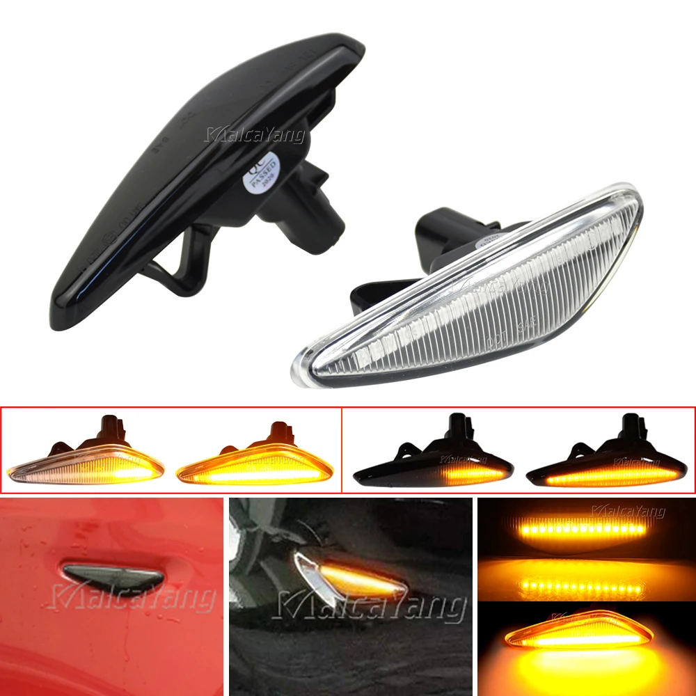 2pcsLEDCarDynamicSideMarkerBlinkerLightSignalLampTurnSignal