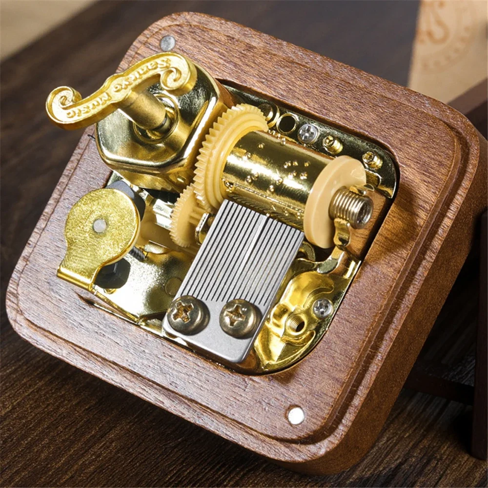 Wooden Music Box 18 Tones Sapele Musical Box Game Theme Song Tori No Uta City in The Sky Birthday Present Children's Day Gifts 3