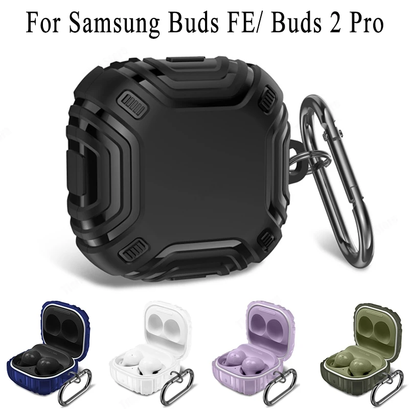 

Shockproof TPU Earphone Case For Samsung Buds 2 Pro Buds FE Buds Live buzz 2 pro buzz fe buzz live Silicone Cover Coque Wih Hook