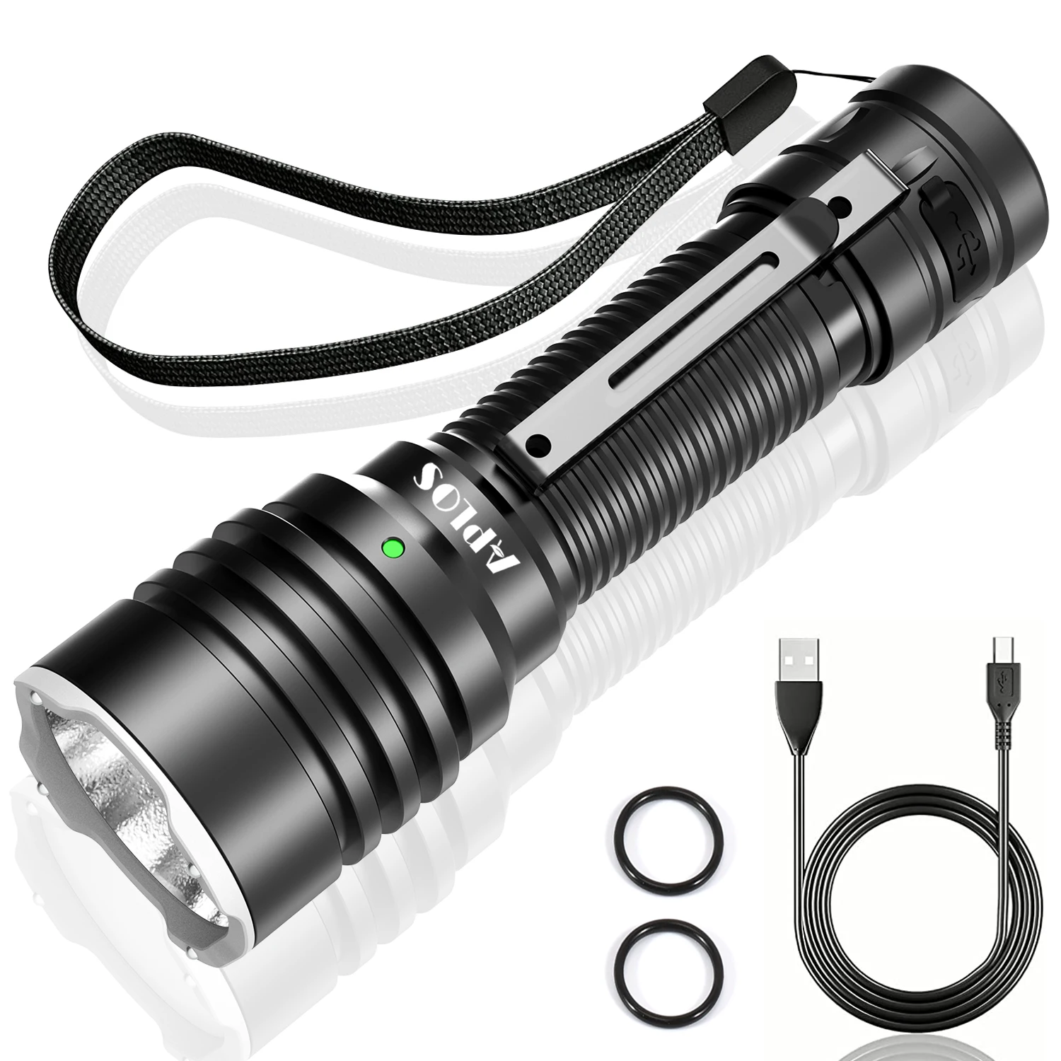 

APLOS T03 Rechargeable Tactical Flashlight -5000 Lumen XHP70.3 EDC Professional Torch Lanterna with Switch Power Indicator ATR
