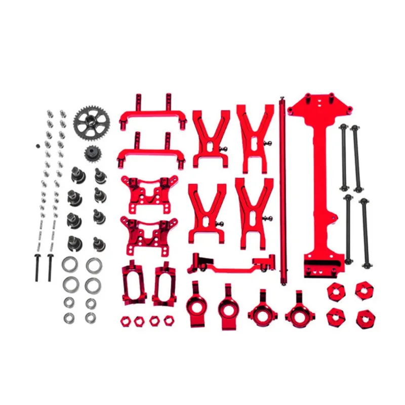 Engranaje de copa de dirección de brazo oscilante mejorado de Metal, juego de 19 piezas para WLtoys 1/18, A949, A959, A969, A979, K929, piezas de coche RC