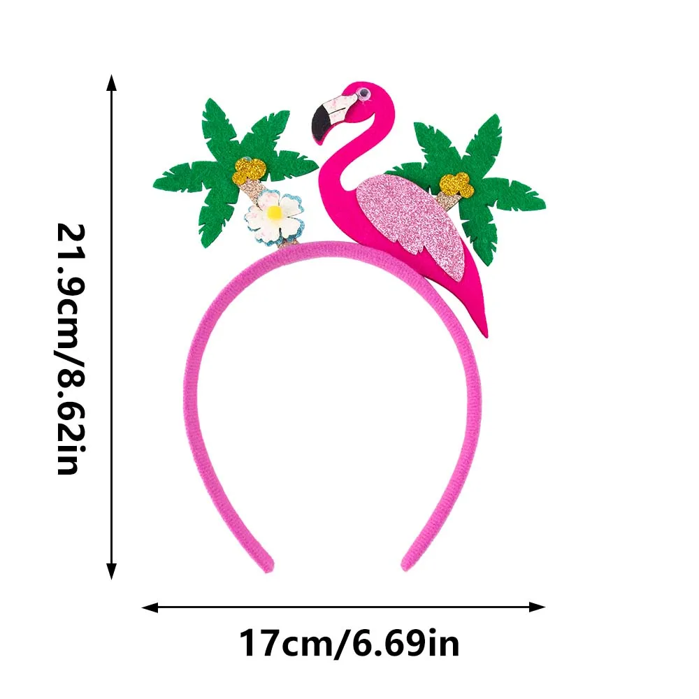 סרט ראש פלמינגו לקיץ, חישוקי שיער למסיבת טרופיקלית, מתנות למסיבת הוואי, ציוד למסיבת חוף אלוהה, קישוטי יומולדת