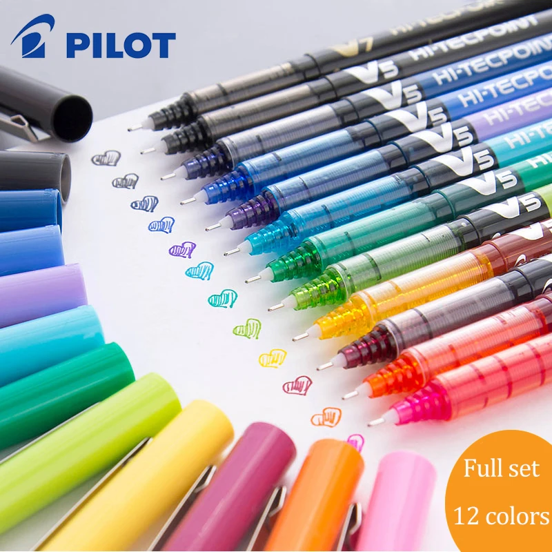 

6/9/12 Pcs PILOT Gel Pen BX-V5 Straight Liquid Gel Ink Pen Large Capacity Color Ink Marker Pen 0.5mm School Supplies Stationery