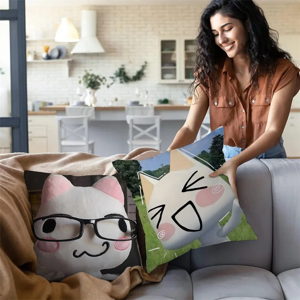 Cartoon Cute Toro Inoue Cat Pillow Covers Cartoon Sofa Decorative Home Double-sided Printing Short Plush Cute Cushion Cover 3