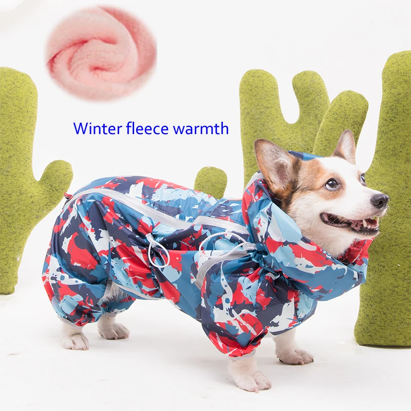 

L-6XL Новый утолщенный дождевик для собаки комбинезон Corgi водонепроницаемые куртки для собак золотистый ретривер одежда для собаки светоотражающий дождь
