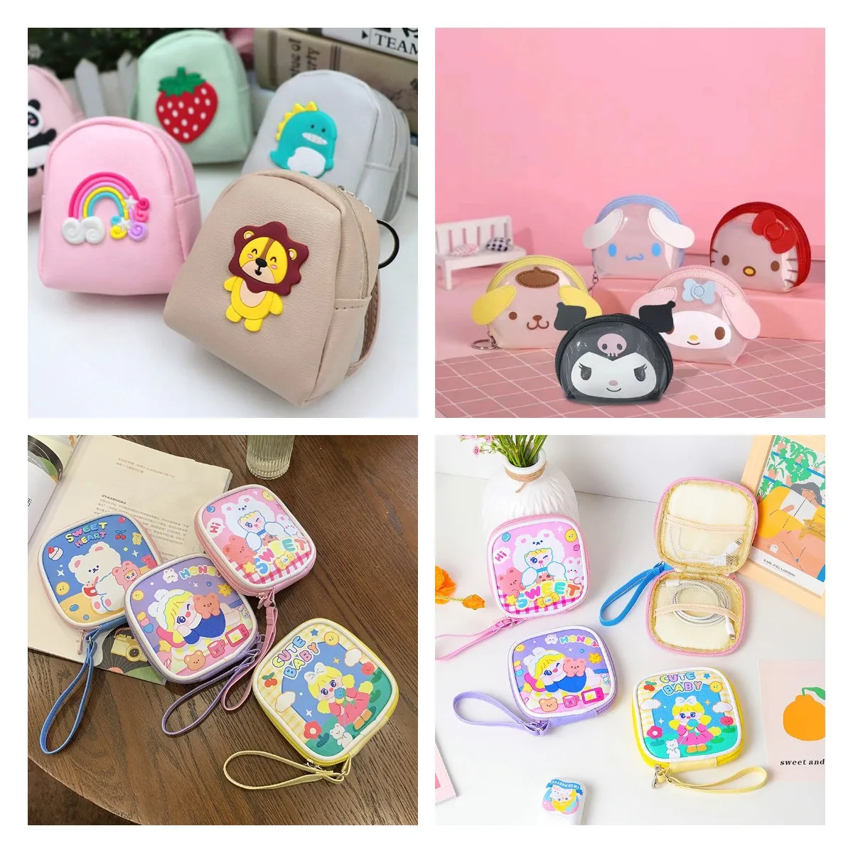 

1PC Casual Mini Backpack Coin Bag Women Small Wallet Pu Keychain Purses
