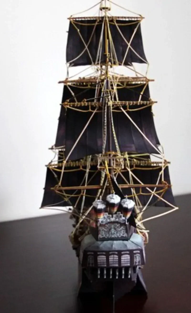 DIY Handmade Paper Model 3D Pirate Ship Boat Sailing Boat Paper Puzzle Model Assemble Hand Work Game Kids Education Gift Toy