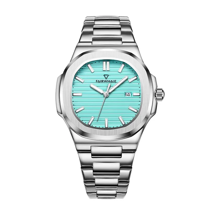 

Fashion Brands Mark Fairwhale Luxury Watch For Men Automatic Date Stainless Steel Waterproof Blue Quartz Wrist Watches Man Reloj