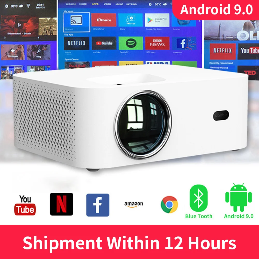 Wanbo X1 Pro Projector Android 9.0 Android Wifi Phone Mini Projector