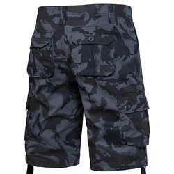 Men's Summer Camo Cotton Shorts with Side Pockets - 30 (002Black camouflage)