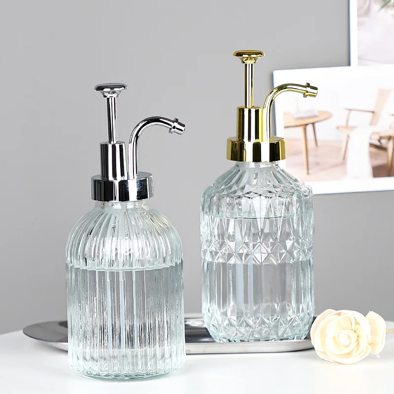 Glass Soap Pump Dispenser Bathroom Shampoo and Gel Dispenser Transparent Replacement Bottle Lotion Container Press Pump Bottle soap dispenser,refillable bottle,soap dispenser bottle,refillable plastic bottles,foam pump bottle