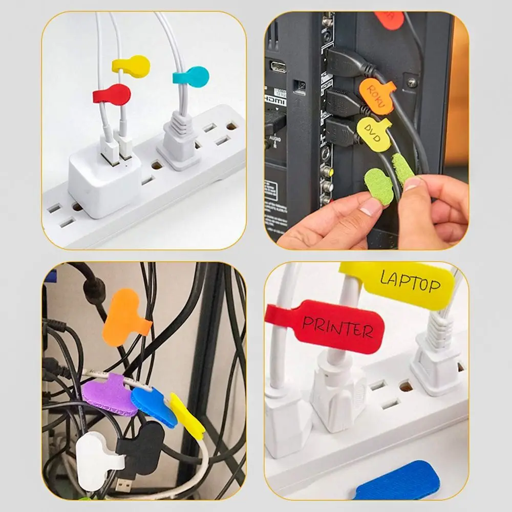 100 Attaches Câbles Avec étiquettes Pour Marquage Réseau - Lot De Serre-câbles Nylon écrivables, Multicolores