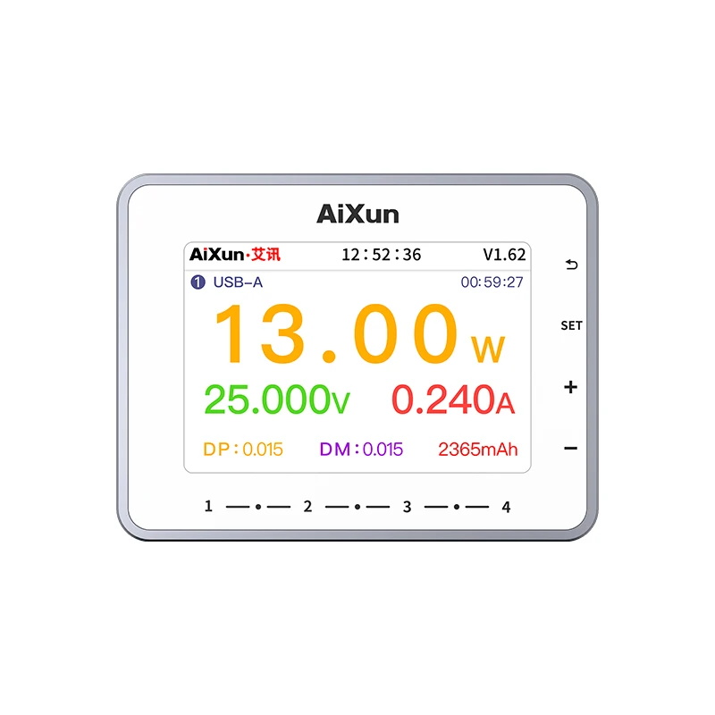 AIXUN 스마트 USB 디지털 디스플레이 라이트닝 QC 3.0, 고속 충전 도구 키트 세트, 아이폰, 삼성, 화웨이, 샤오 태블릿용, PF26, 260W