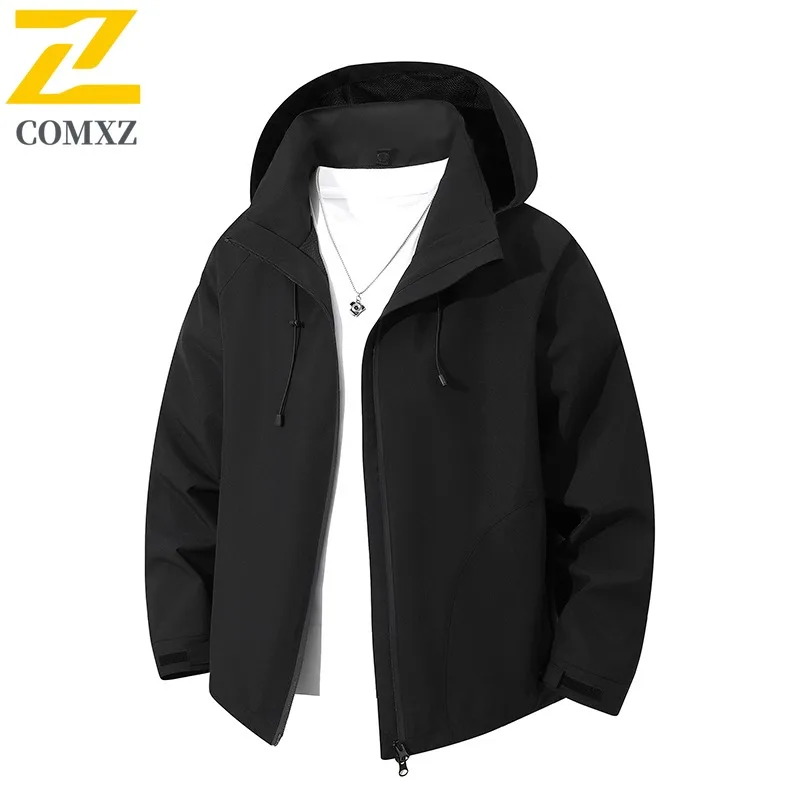 COMXZ Men Jacket 2025 Thickened Outdoor Adventure Windproof Warm Parka Casual Solid Color Design Travel Winter New Clothing