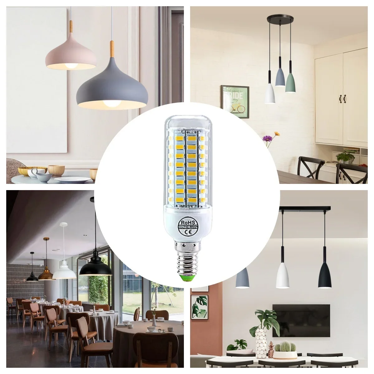 High Power E14 E27 LED Bulb 24 36 56 72LEDs Household Energy-saving Lamp AC220-240W Living Room Bedroom Indoor Lighting Bulb