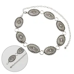 Casual Luxury Design Geometric Chain Waistband Trouser Dress Belts Boho Waist Strap Metal Medallion Concho Chain
