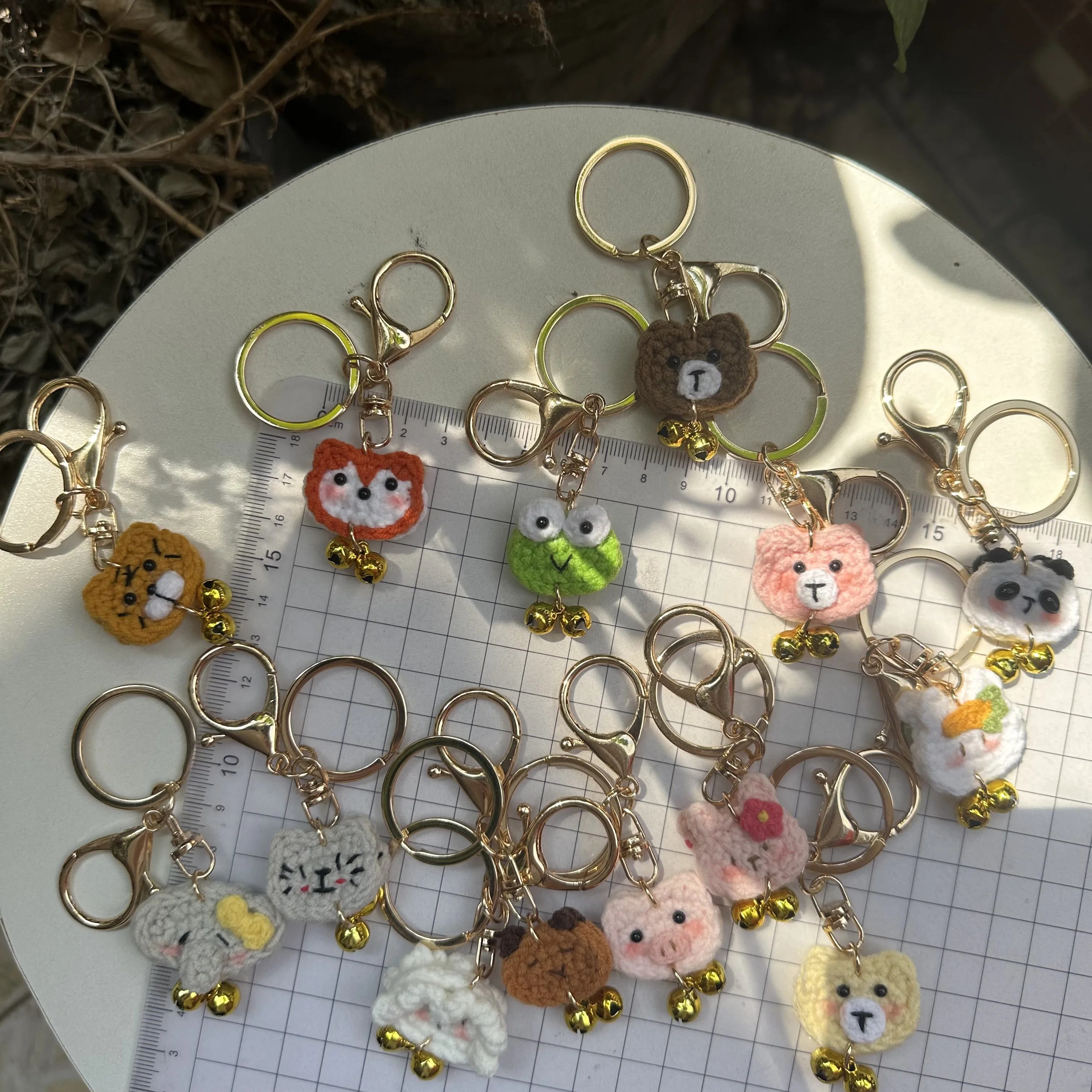 2.5cm 크로셰 작은 종 미니 동물 키체인 재미있는 수제 창의적인 선물 장식 DIY 크로셰 키트 실 포함 생일 장