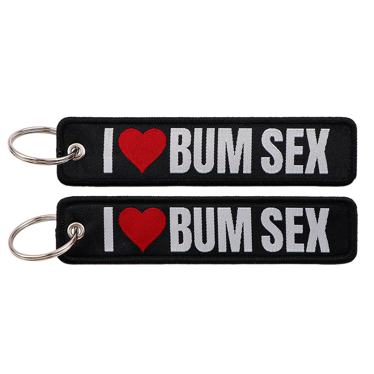 Humorous Embroidered Keychain - Key Ring Holder Accessory and Gift