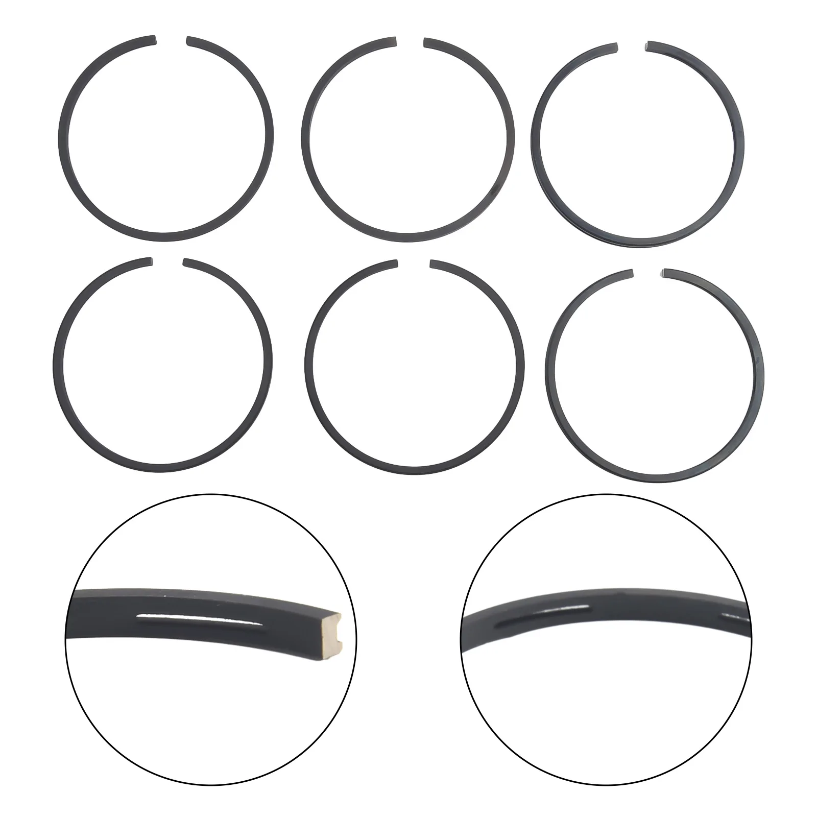 6Pcs Air Compressor Piston Ring Kit Oil Ring Air Pump Accessories Metal Pneumatic Parts Piston Ring 48mm 50mm 51mm 55mm